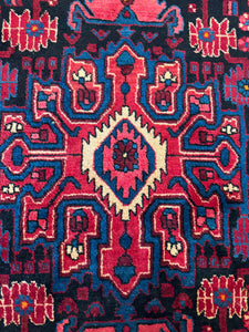 Navahand Persian rug pink, red & navy