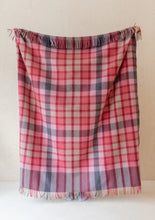 Load image into Gallery viewer, Wool blanket berry gingham check
