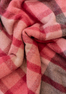Wool blanket berry gingham check