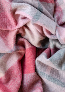 Wool Blanket Pink Patchwork Check