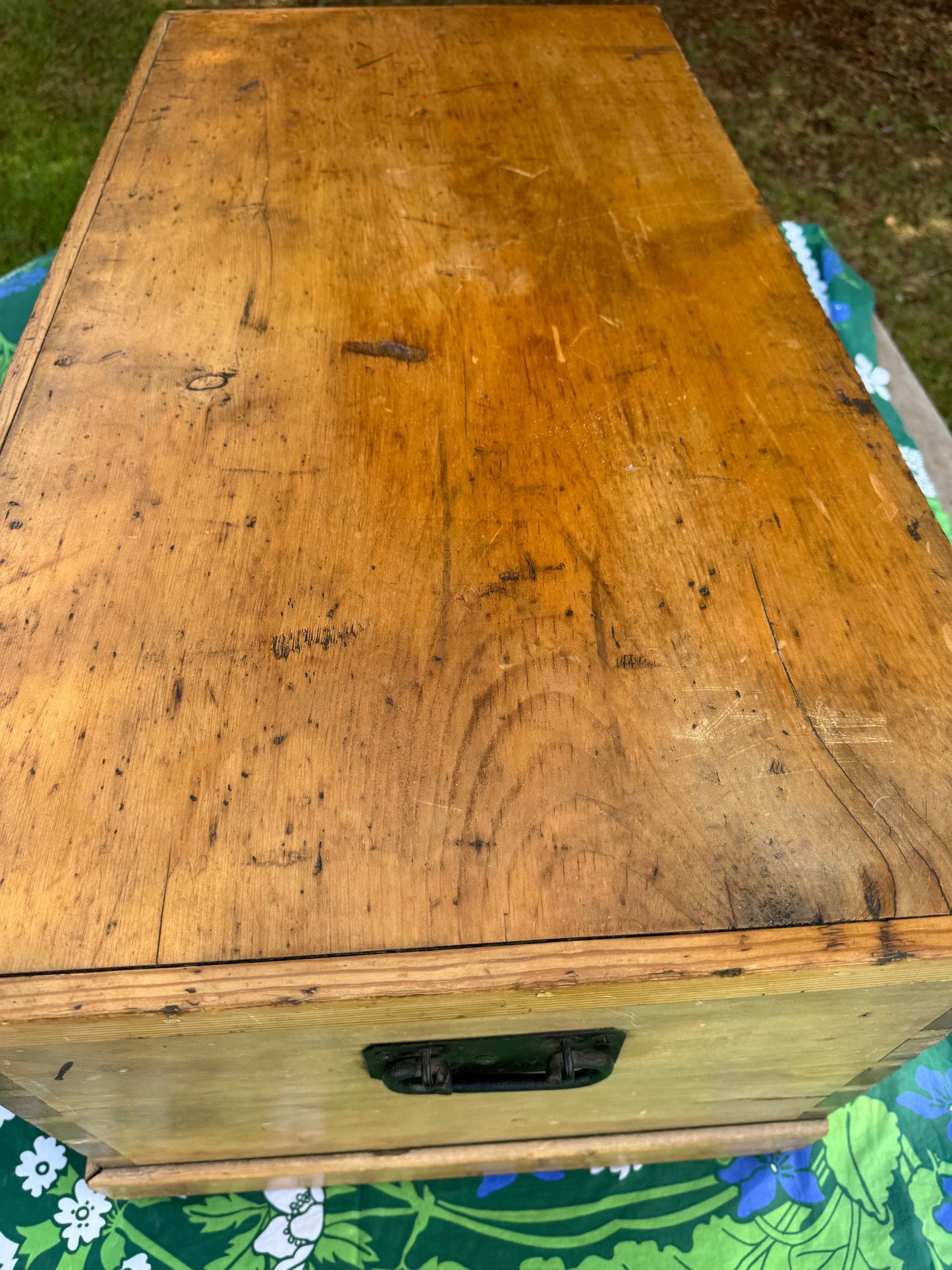 Antique pine trunk