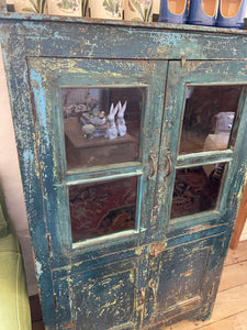 Vintage blue/green cabinet with an amazing patina