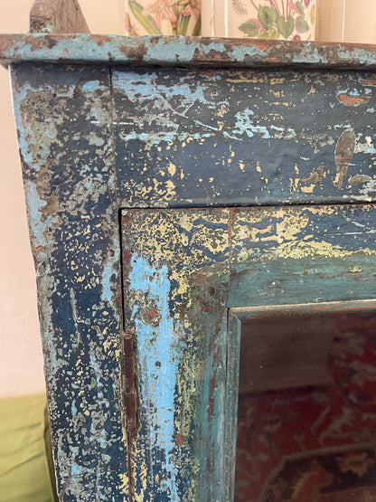 Vintage blue/green cabinet with an amazing patina