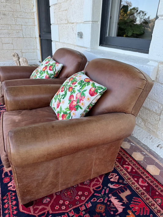 Pair of leather armchairs