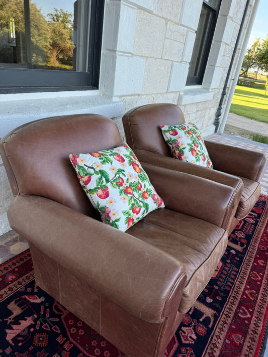Pair of leather armchairs