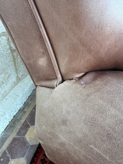 Pair of leather armchairs