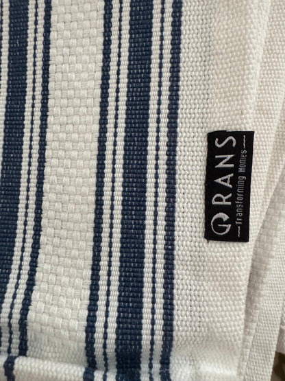 Rans tea towel navy stripe