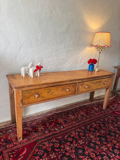 Antique Baltic pine console table with drawers