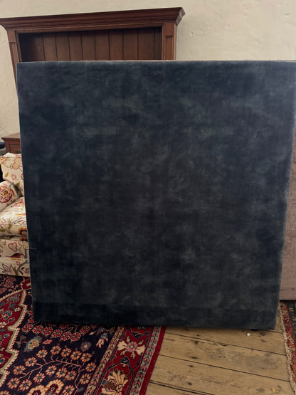 Double bed head French blue velvet