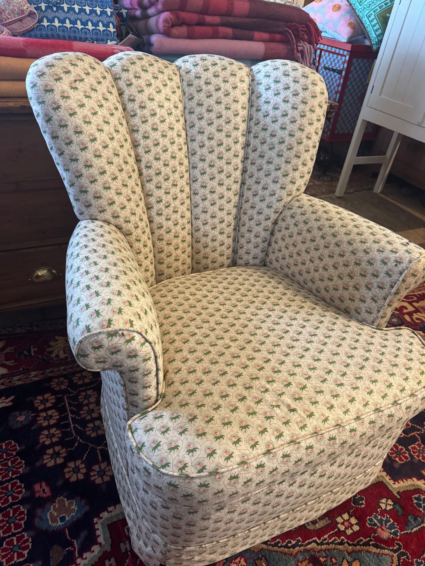 Scalloped chair pretty upholstery