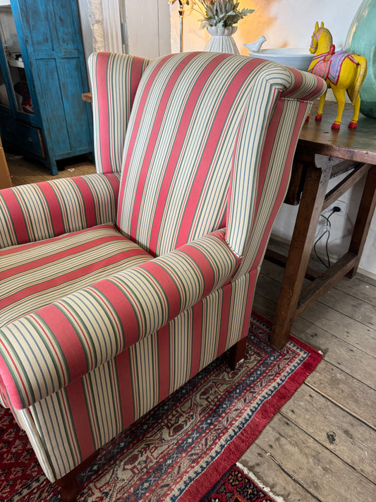 Striped armchair feather cushion