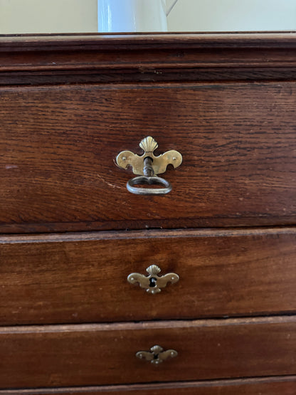 Huge English oak chest of drawers with key