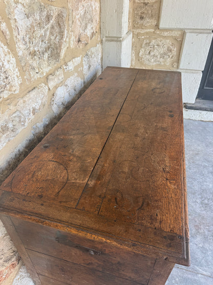 French oak coffer chest late 18th century