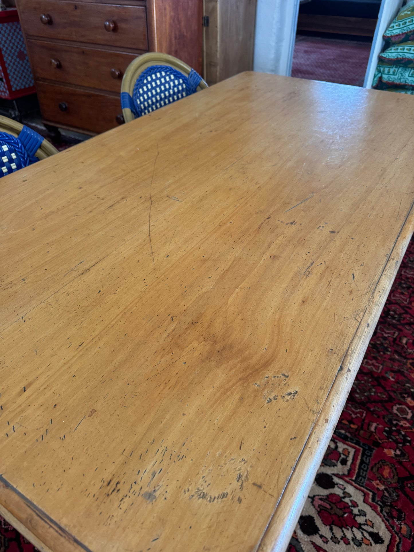 Antique pine table 6 seater