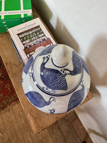 Guinea fowl ginger jar