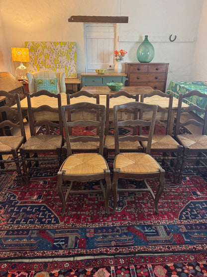 Set of 9 ladderback chairs