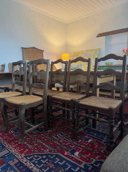 Set of 9 ladderback chairs
