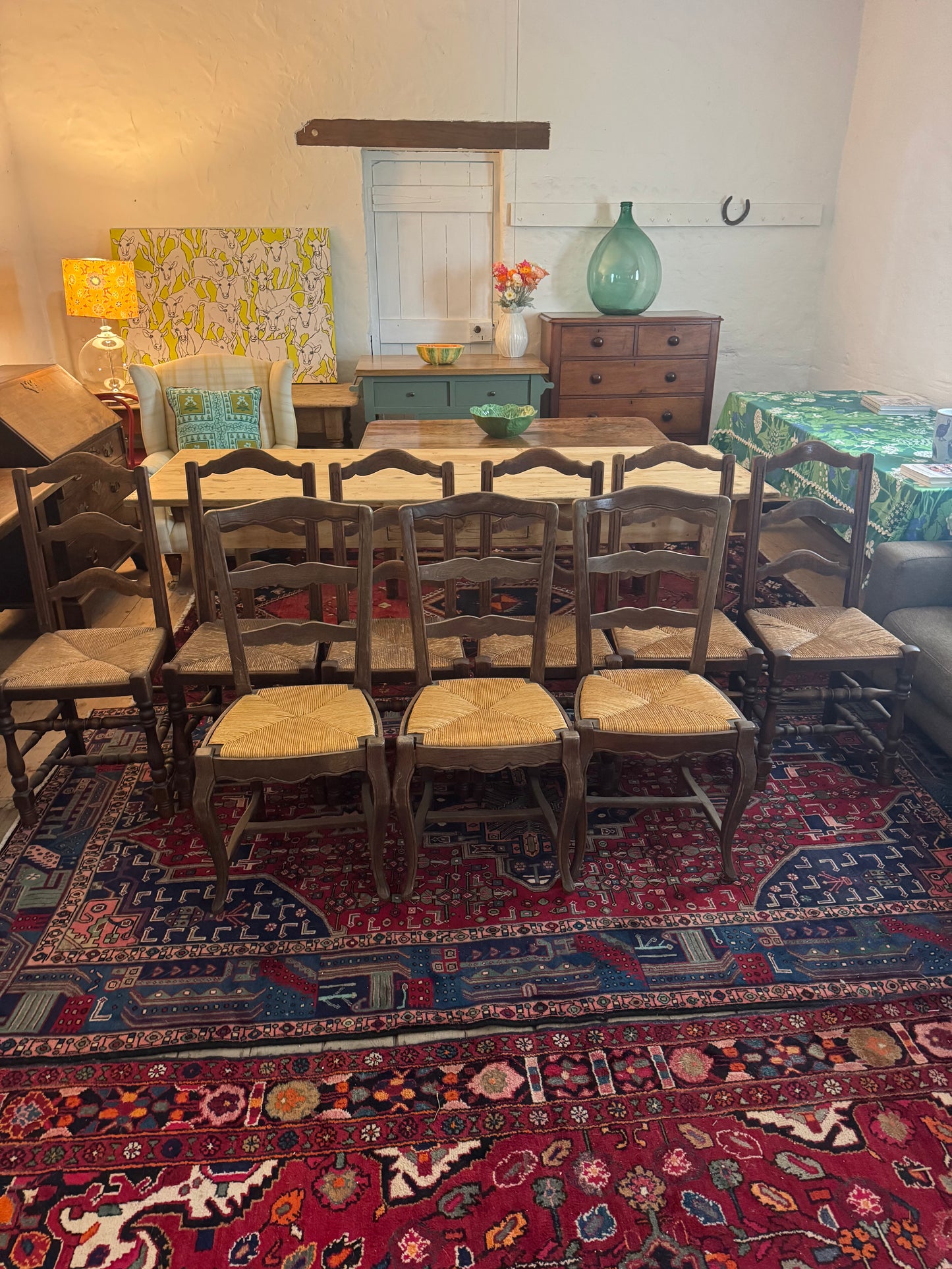 Set of 9 ladderback chairs