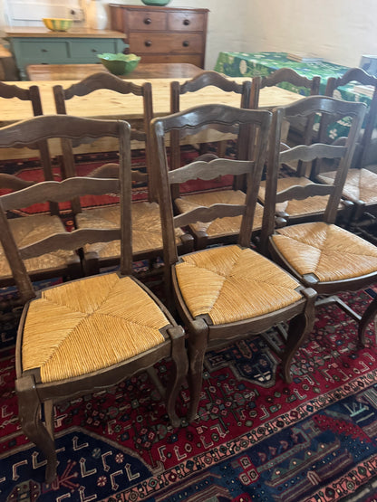 Set of 9 ladderback chairs