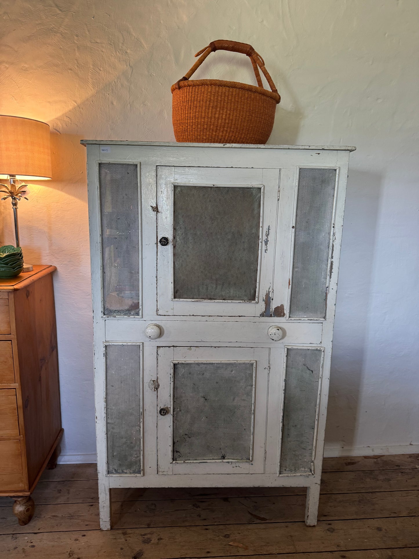 Large antique Meat safe painted white