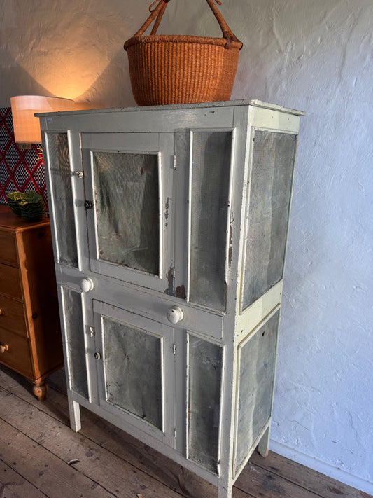 Large antique Meat safe painted white