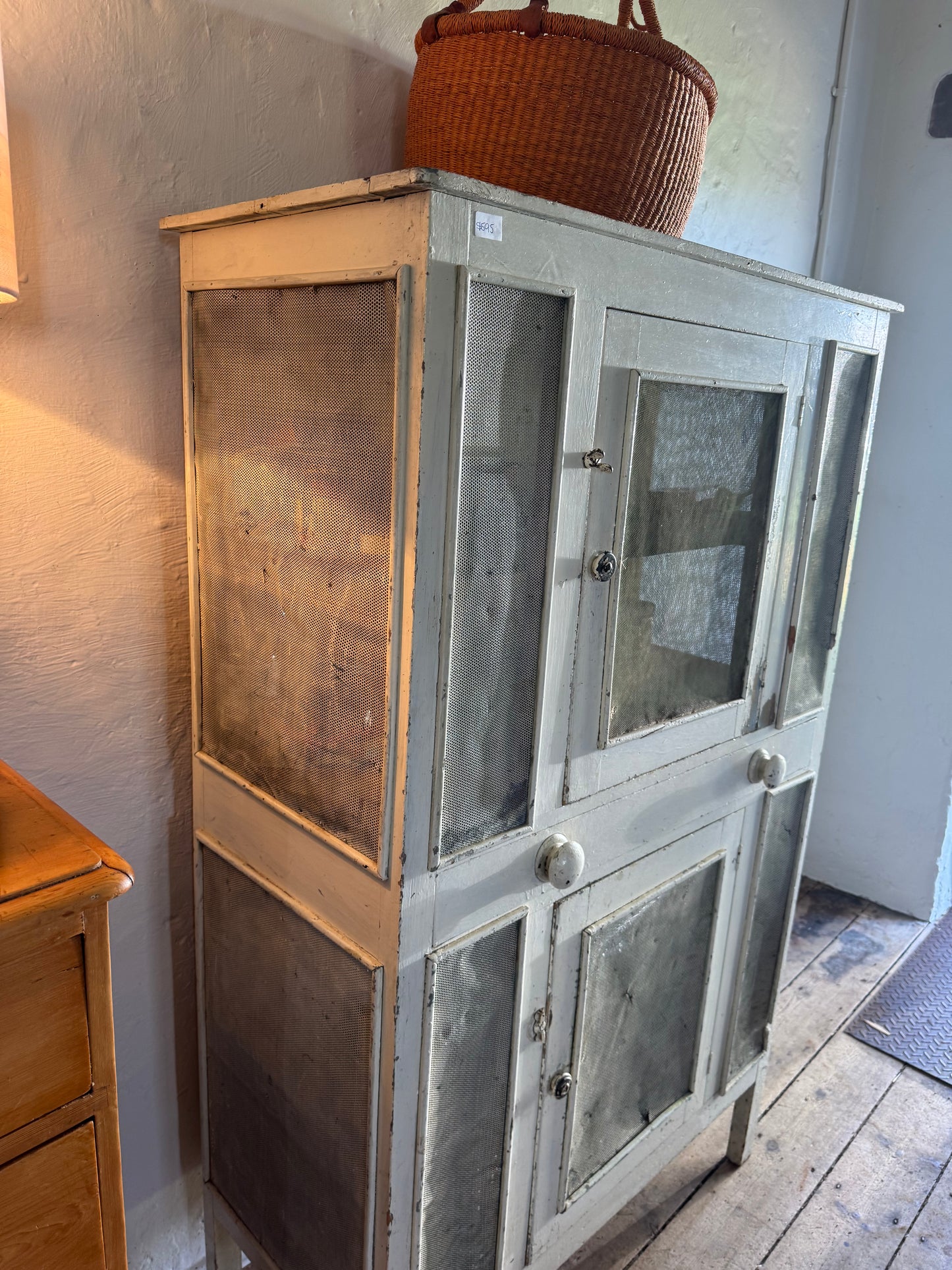 Large antique Meat safe painted white