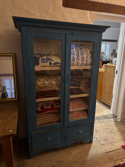 Vintage blue cabinet with magic patina