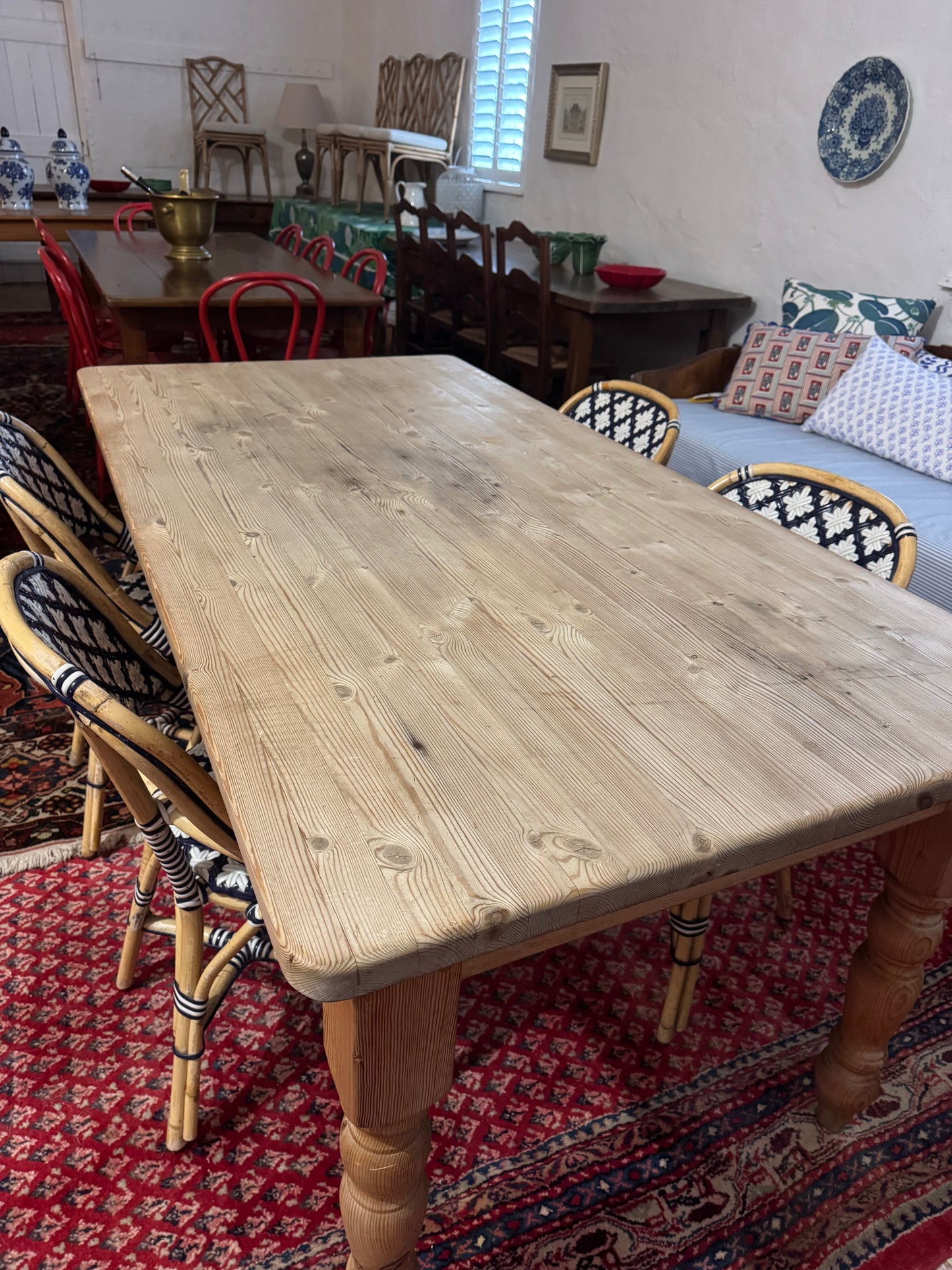 Raw pine farmhouse table imported from England