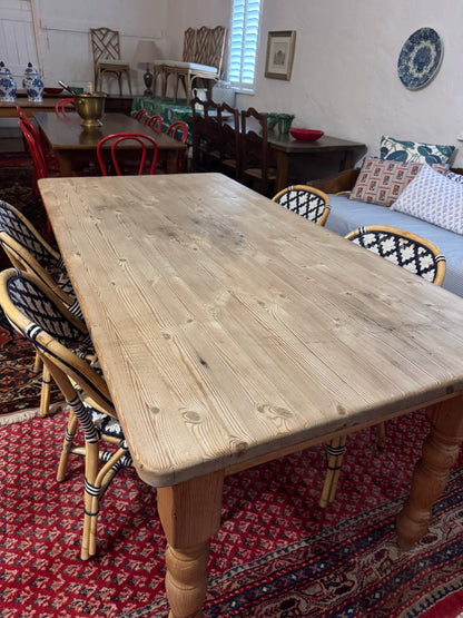 Raw pine farmhouse table imported from England