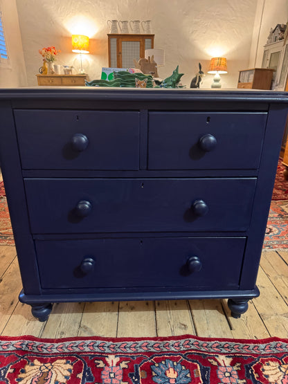 Victorian chest of drawers painted navy