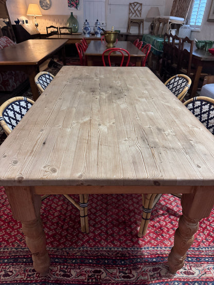 Raw pine farmhouse table imported from England