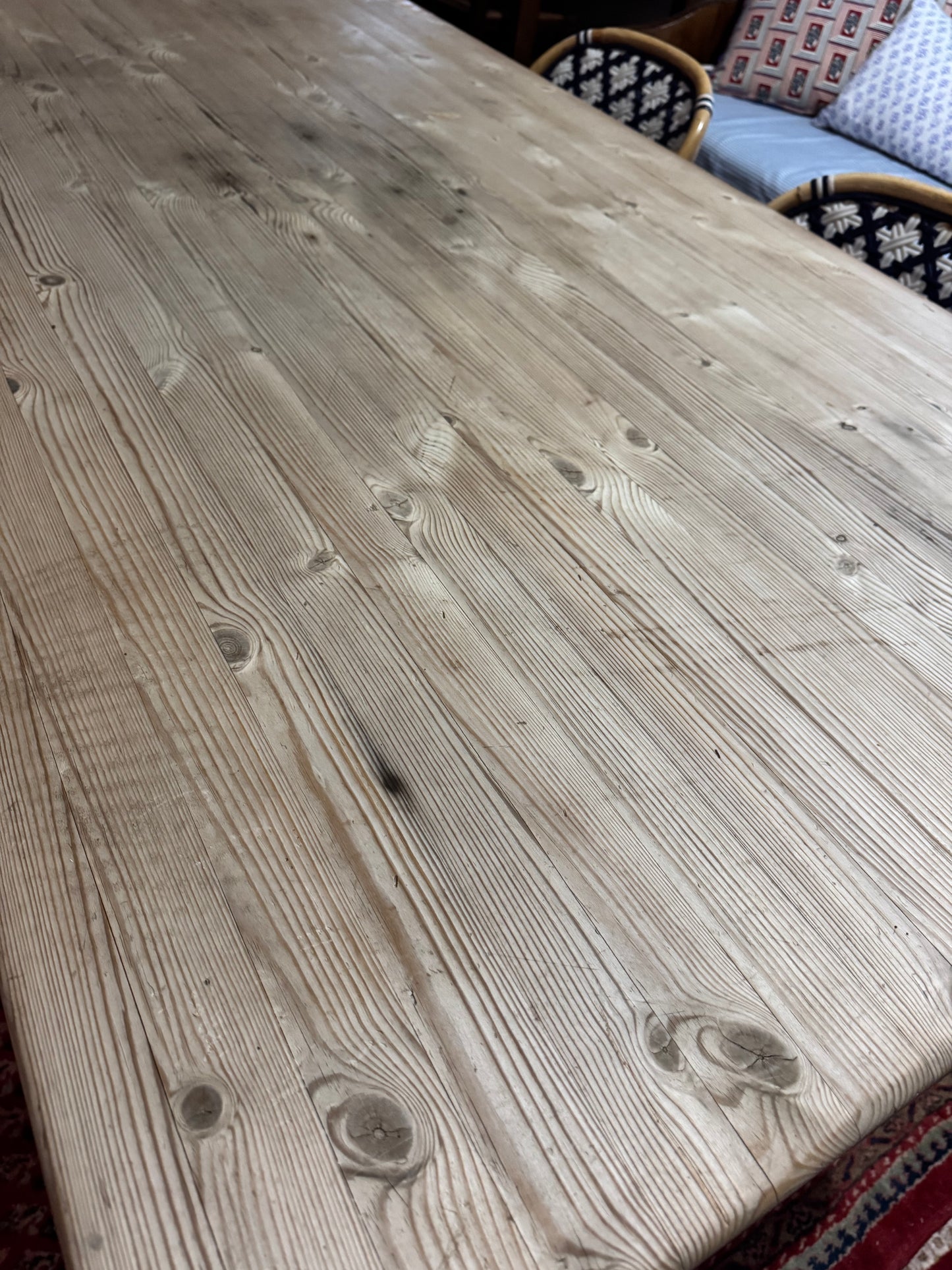 Raw pine farmhouse table imported from England