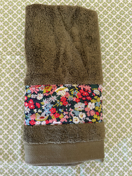 Liberty hand towel green with Thorpe liberty