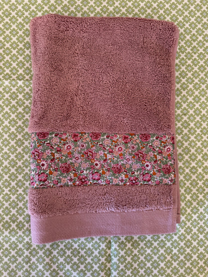 Liberty hand towel pink with Amelie
