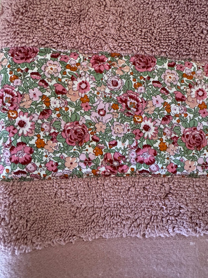 Liberty hand towel pink with Amelie