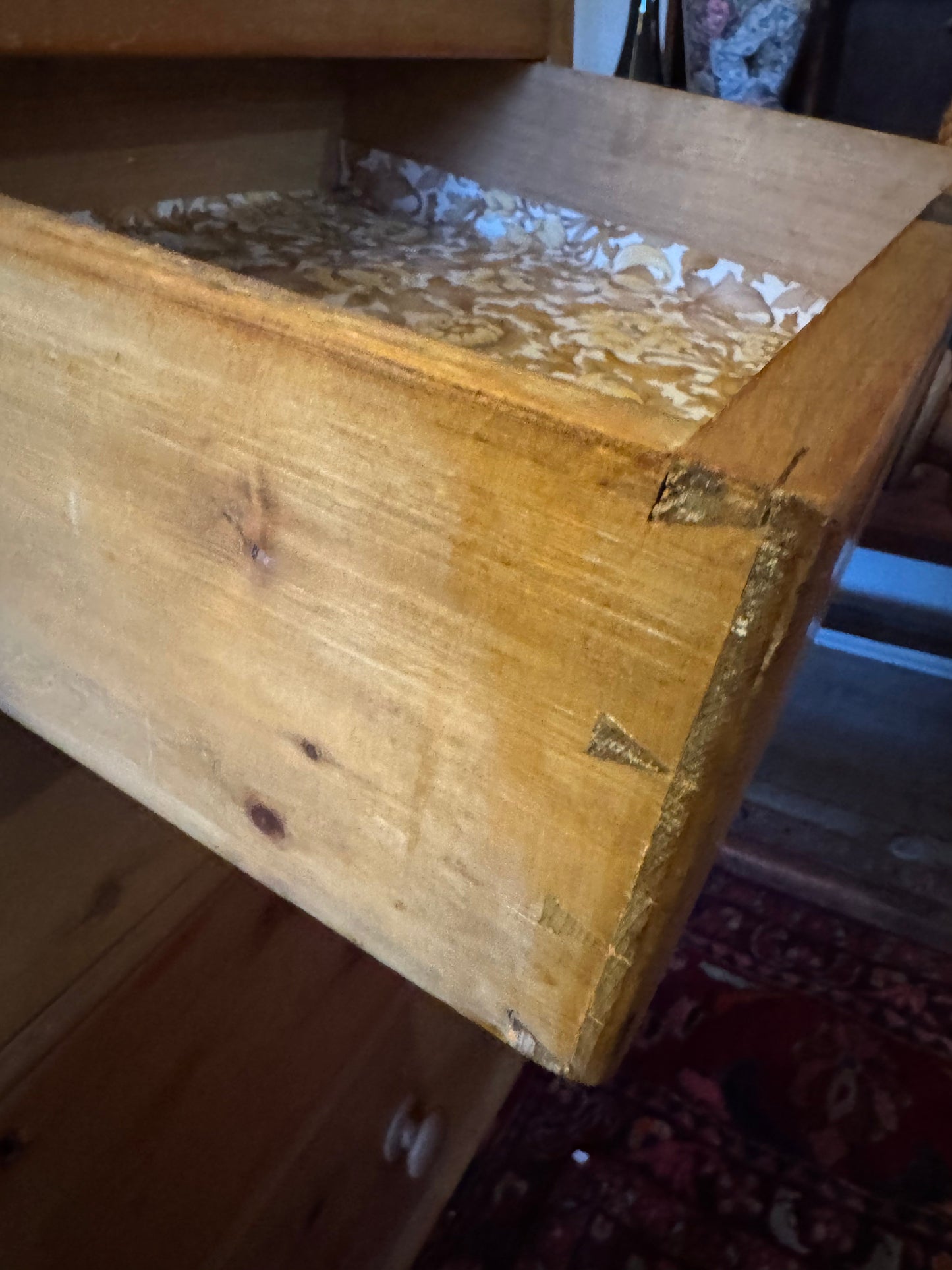 Antique pine drawers imported from England