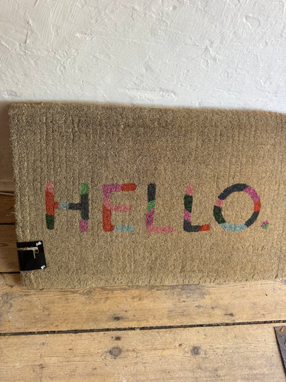 Coloured HELLO doormat