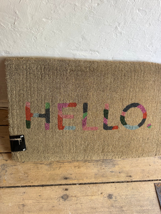 Coloured HELLO doormat