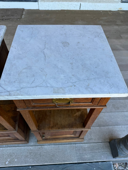 Pair of antique French oak bedsides