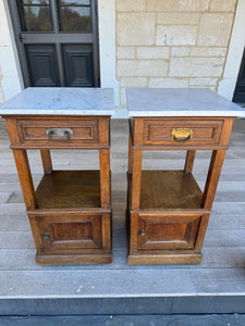 Pair of antique French oak bedsides