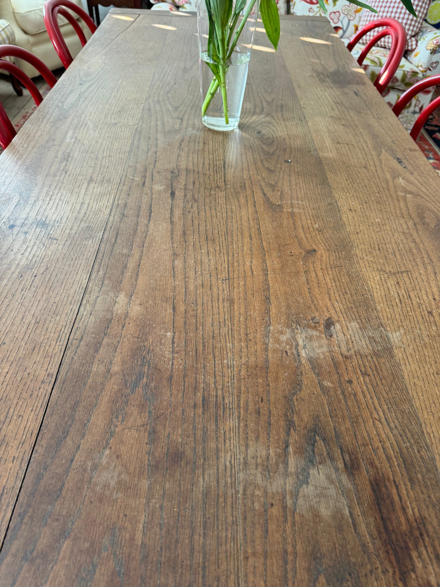 French oak farmhouse table with 3 drawers
