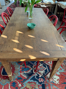 French oak farmhouse table with 3 drawers