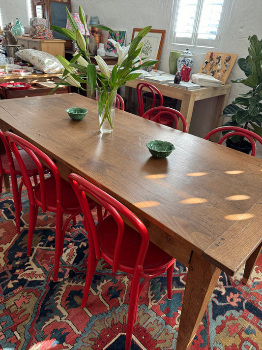French oak farmhouse table with 3 drawers