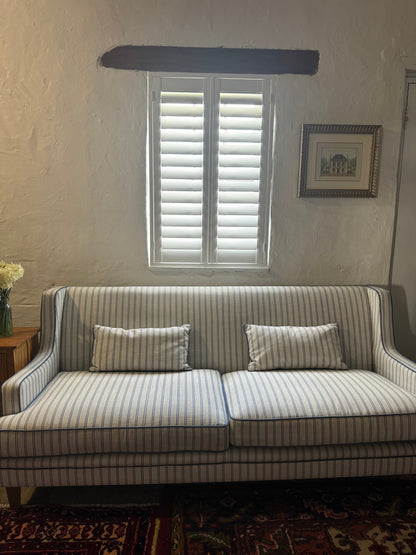 Hamptons style striped  three seater sofa