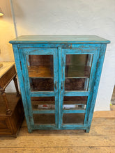 Load image into Gallery viewer, Blue vintage glass cabinet
