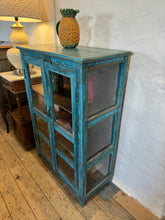 Load image into Gallery viewer, Blue vintage glass cabinet
