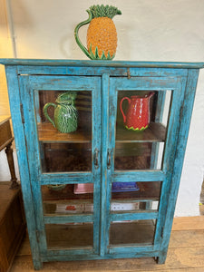 Blue vintage glass cabinet