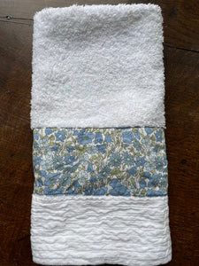 Hand towel with Liberty fabric Poppy & Daisy blue