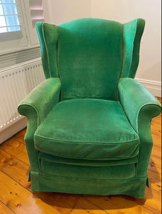 Green velvet chair