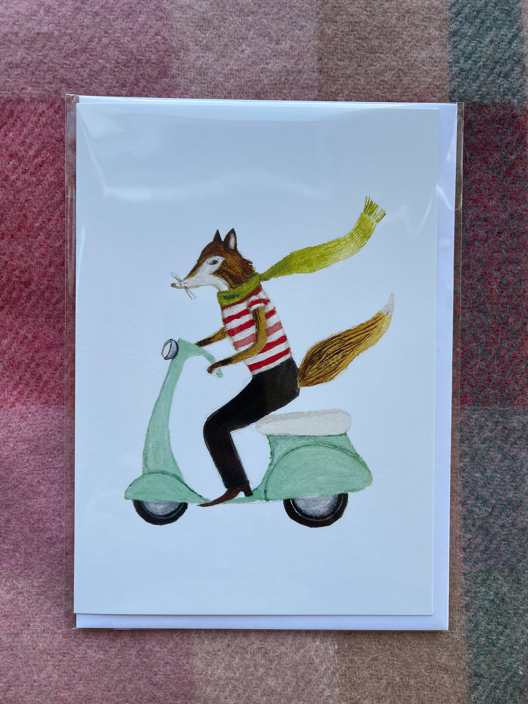 Fox on Scooter Card